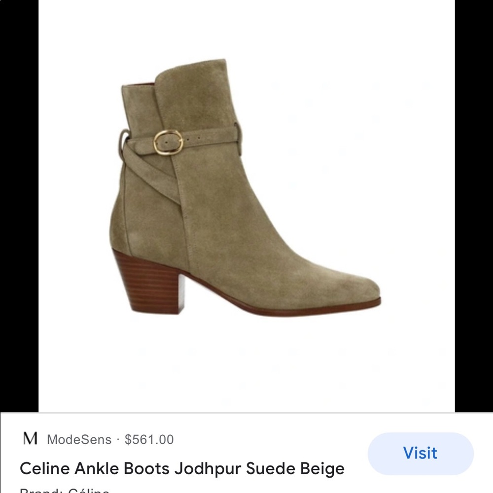 Celine taupe suede ankle boots - Picture 2 of 10